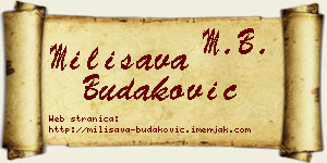 Milisava Budaković vizit kartica